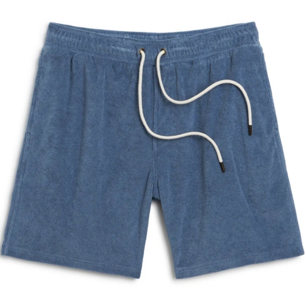 Dandy Del Mar Preppy Luxury Resortwear Terry Cloth Tropez Short in Blue 3XL